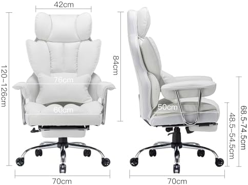 SKYE White PU Leather Gaming Chair view 3